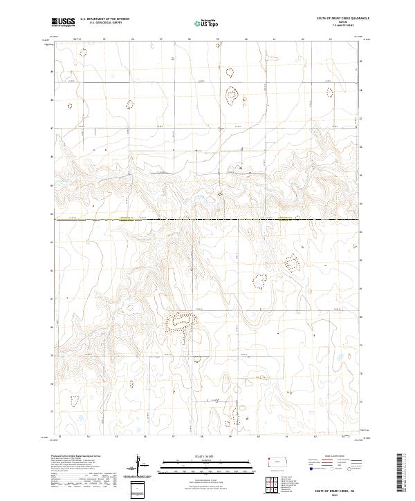 US Topo 7.5-minute map for South of Drury Creek KS