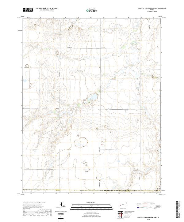 US Topo 7.5-minute map for South of Eminence Cemetery KS