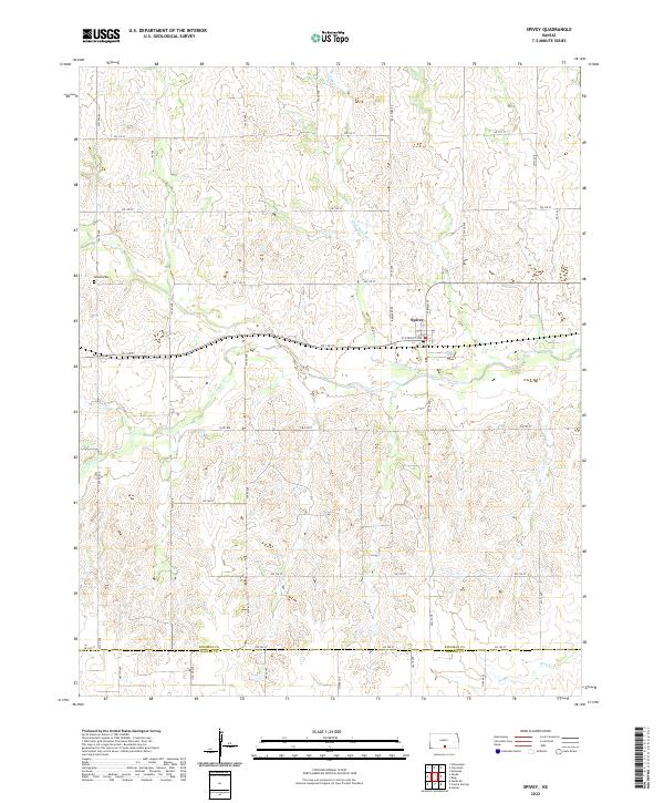 US Topo 7.5-minute map for Spivey KS