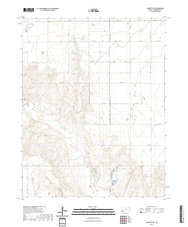 US Topo 7.5-minute map for Sublette SW KS