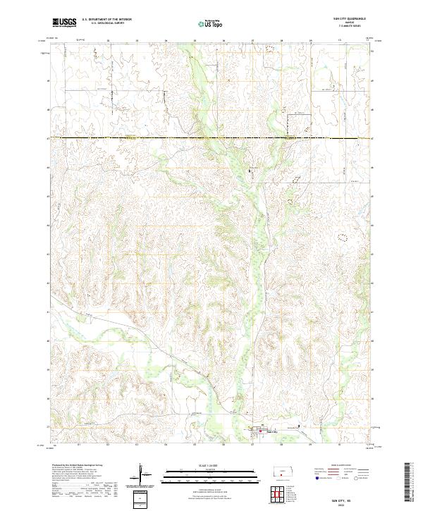 US Topo 7.5-minute map for Sun City KS