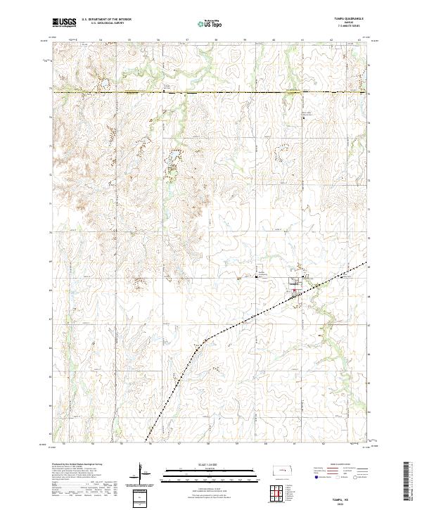 US Topo 7.5-minute map for Tampa KS