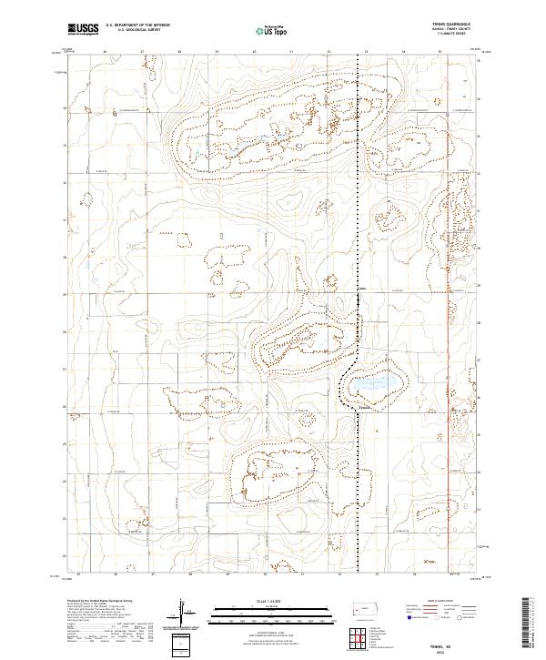 US Topo 7.5-minute map for Tennis KS