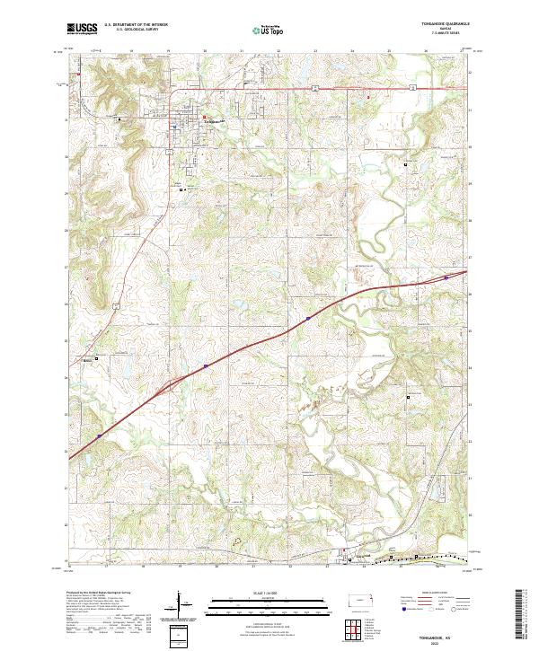 US Topo 7.5-minute map for Tonganoxie KS