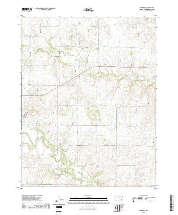 US Topo 7.5-minute map for Tonovay KS