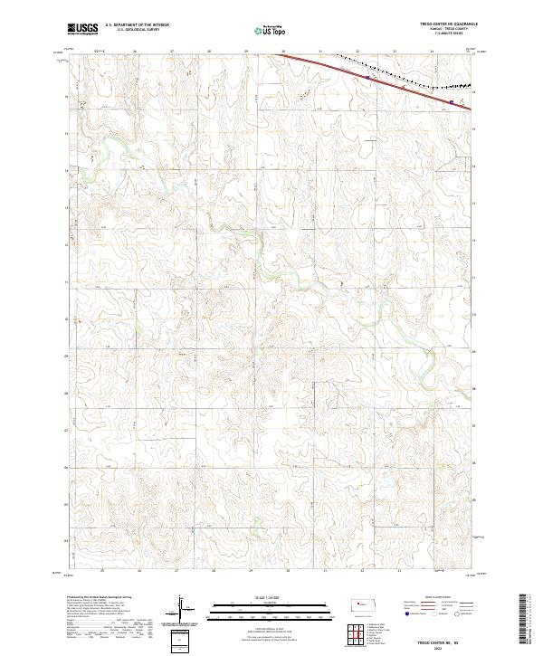 US Topo 7.5-minute map for Trego Center NE KS