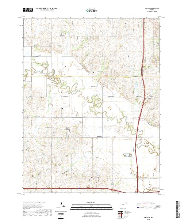 US Topo 7.5-minute map for Trenton KS