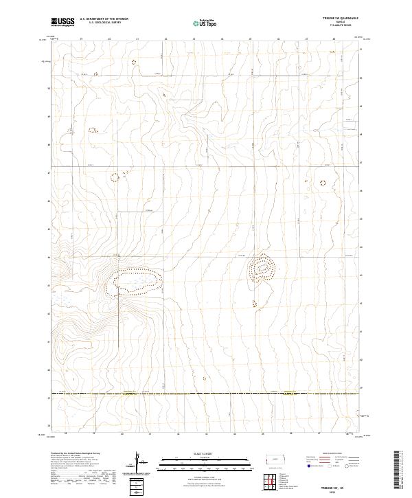 US Topo 7.5-minute map for Tribune SW KS