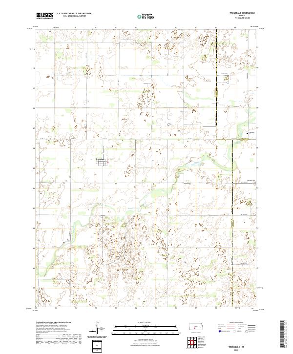 US Topo 7.5-minute map for Trousdale KS