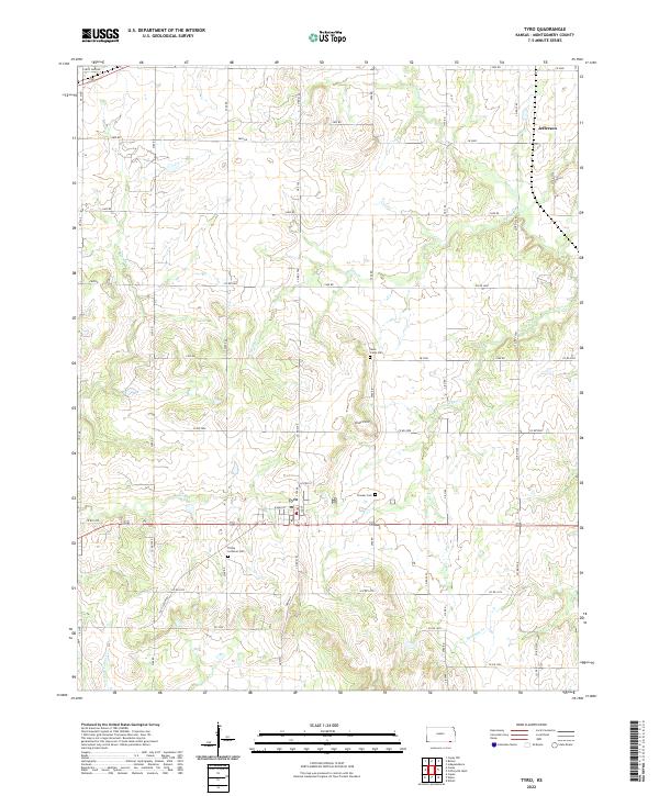 US Topo 7.5-minute map for Tyro KS