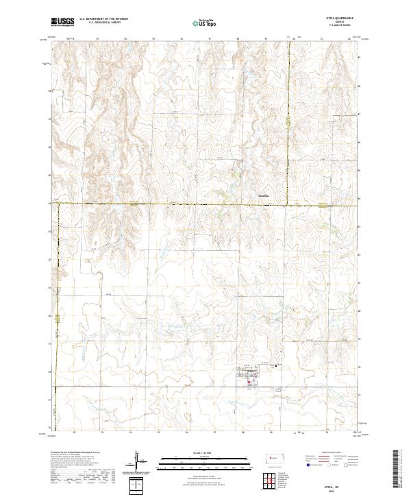 US Topo 7.5-minute map for Utica KS