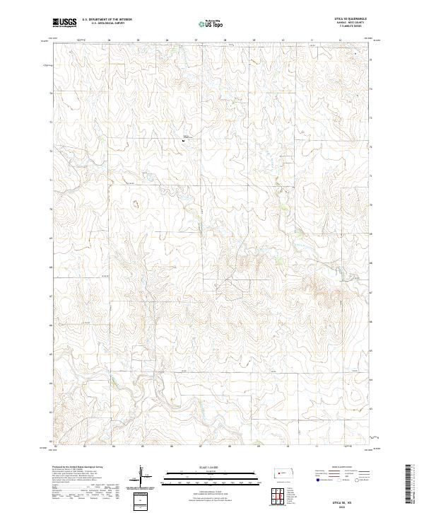 US Topo 7.5-minute map for Utica SE KS