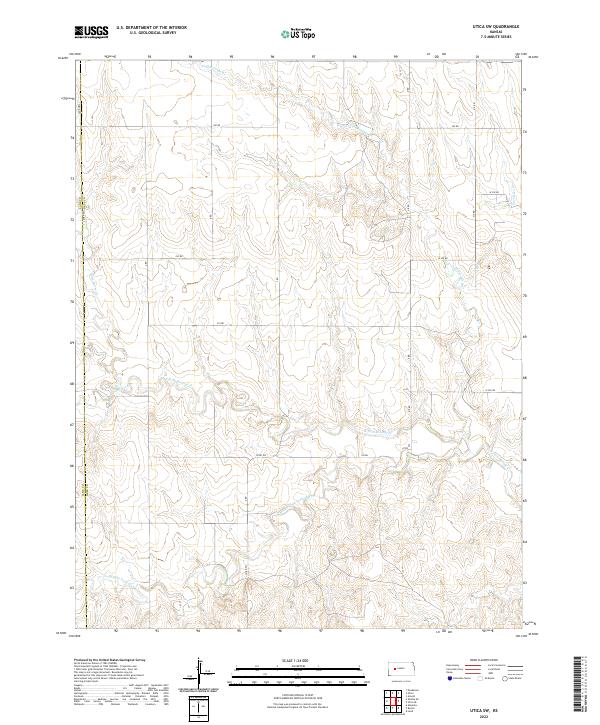 US Topo 7.5-minute map for Utica SW KS