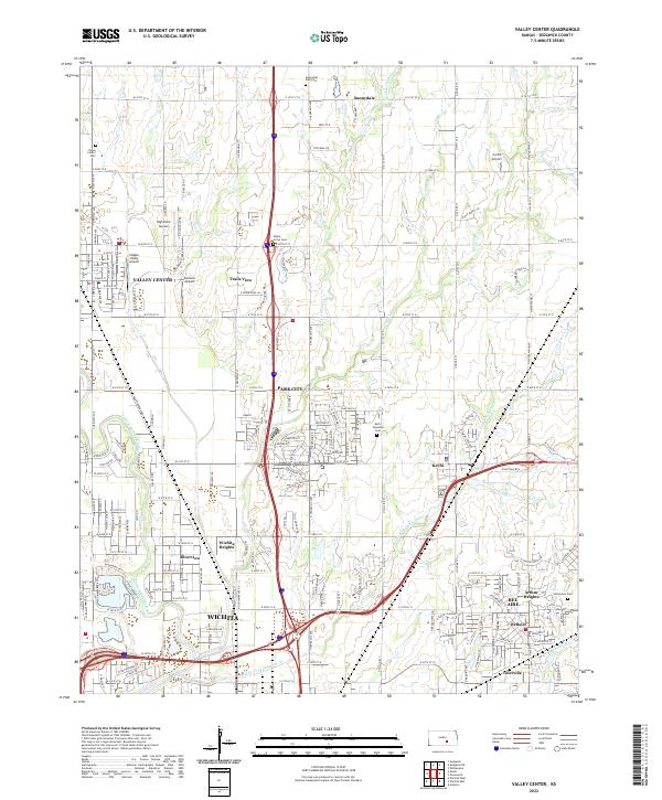 US Topo 7.5-minute map for Valley Center KS