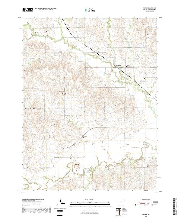 US Topo 7.5-minute map for Vesper KS