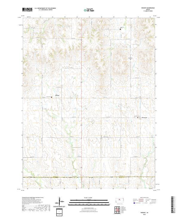 US Topo 7.5-minute map for Vincent KS