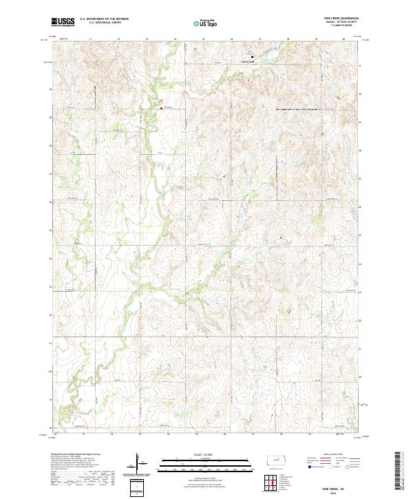 US Topo 7.5-minute map for Vine Creek KS