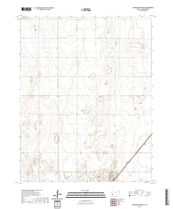 US Topo 7.5-minute map for Wagon Bed Spring SE KS