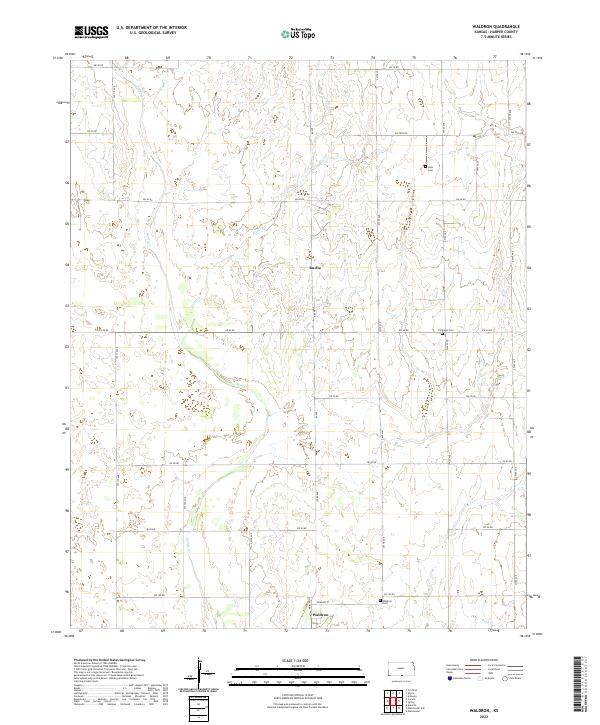 US Topo 7.5-minute map for Waldron KS