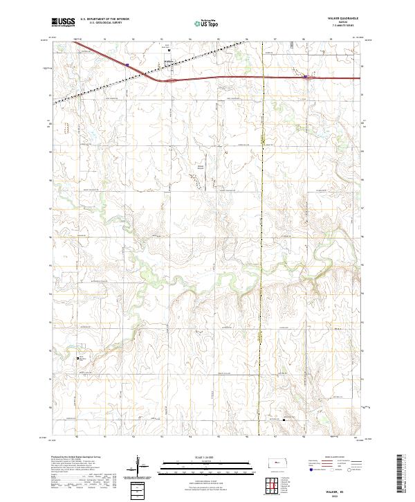 US Topo 7.5-minute map for Walker KS