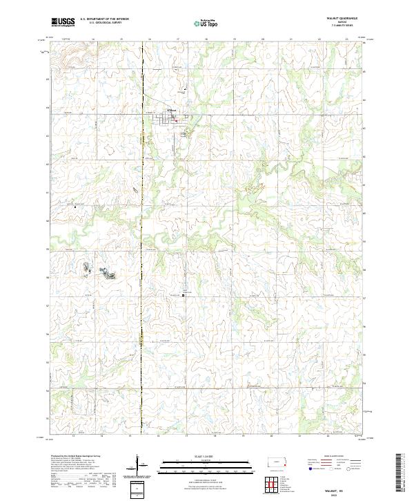 US Topo 7.5-minute map for Walnut KS