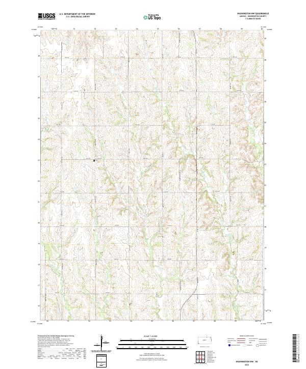 US Topo 7.5-minute map for Washington NW KS