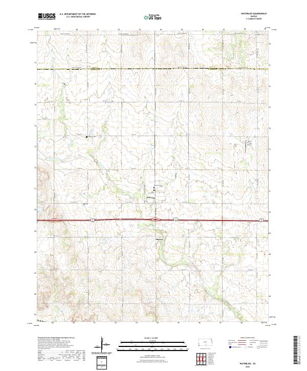 US Topo 7.5-minute map for Waterloo KS