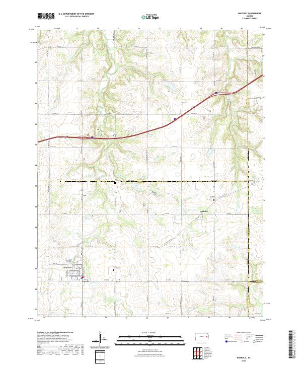 US Topo 7.5-minute map for Waverly KS