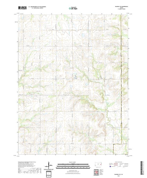 US Topo 7.5-minute map for Waverly SE KS