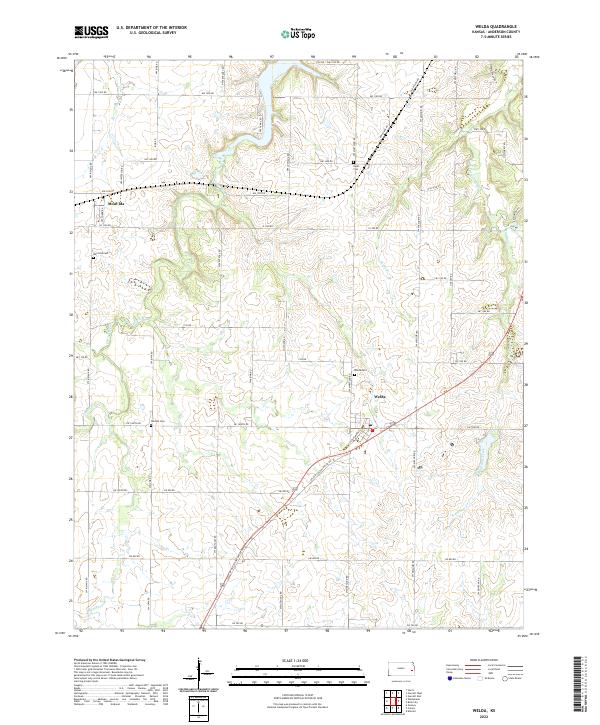 US Topo 7.5-minute map for Welda KS