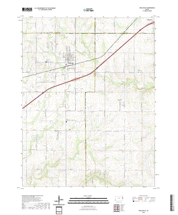 US Topo 7.5-minute map for Wellsville KS