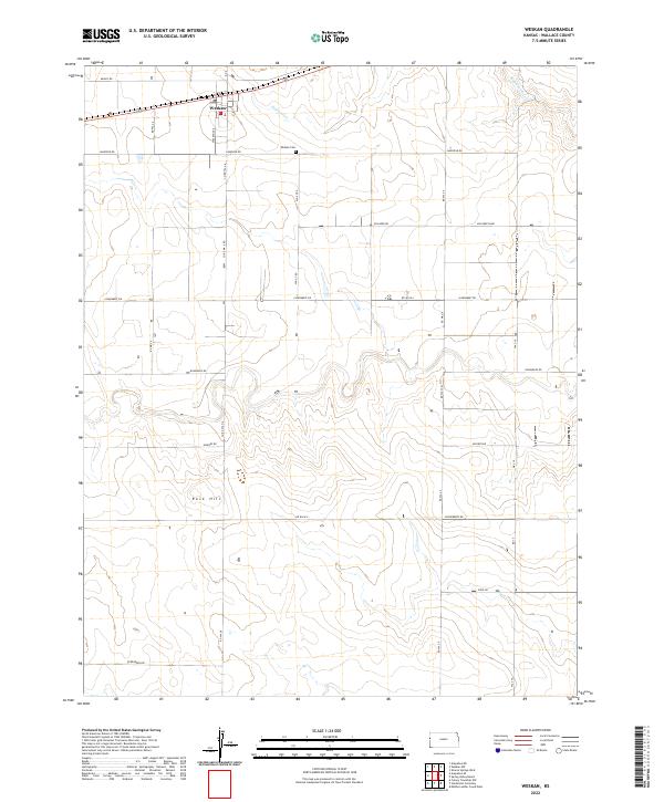 US Topo 7.5-minute map for Weskan KS