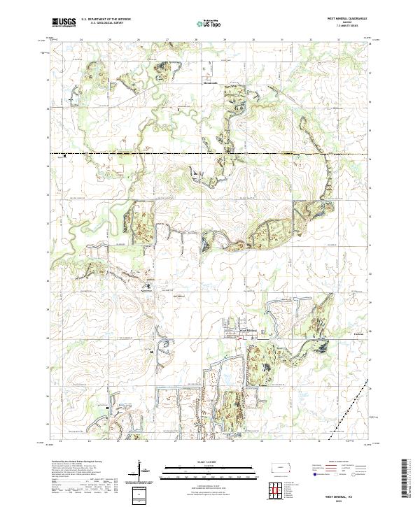 US Topo 7.5-minute map for West Mineral KS