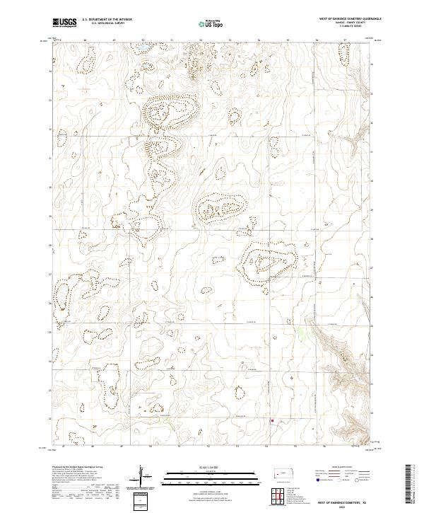 US Topo 7.5-minute map for West of Eminence Cemetery KS