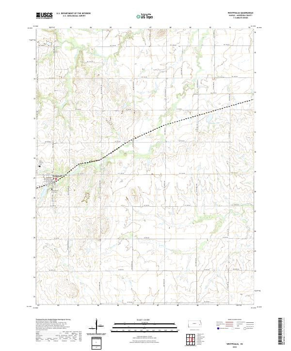 US Topo 7.5-minute map for Westphalia KS