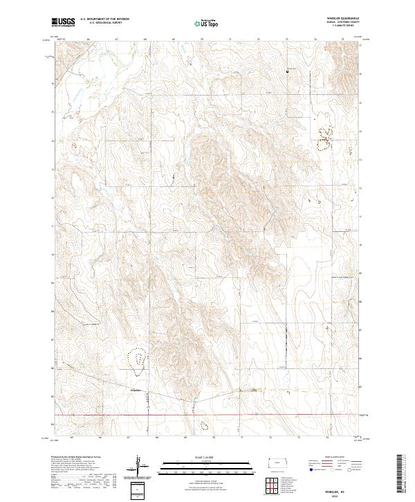 US Topo 7.5-minute map for Wheeler KS