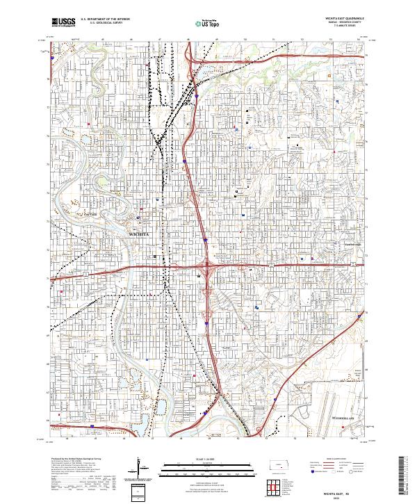 US Topo 7.5-minute map for Wichita East KS