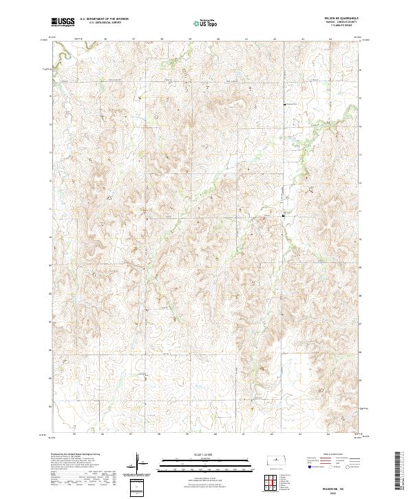 US Topo 7.5-minute map for Wilson NE KS