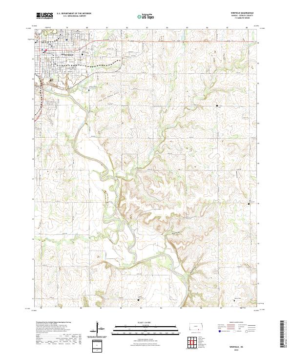 US Topo 7.5-minute map for Winfield KS