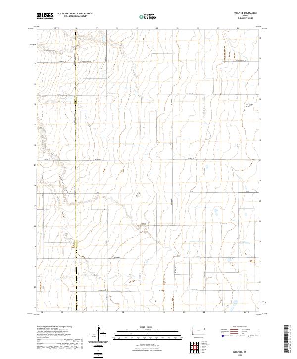 US Topo 7.5-minute map for Wolf NE KS