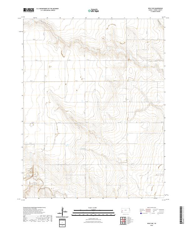 US Topo 7.5-minute map for Wolf NW KS