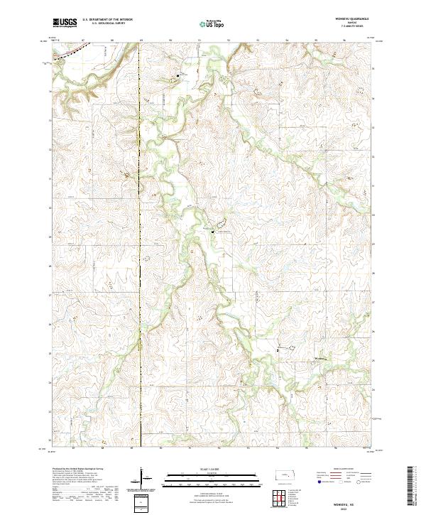 US Topo 7.5-minute map for Wonsevu KS