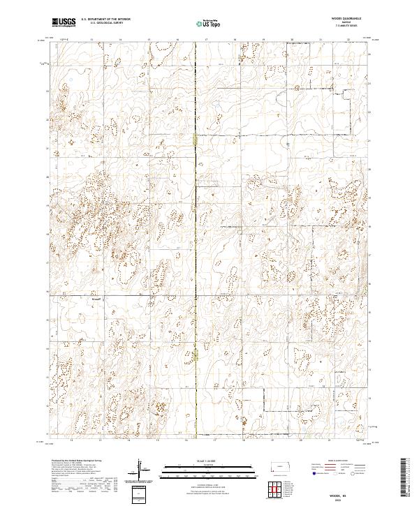 US Topo 7.5-minute map for Woods KS