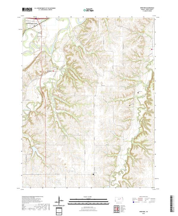 US Topo 7.5-minute map for Wreford KS