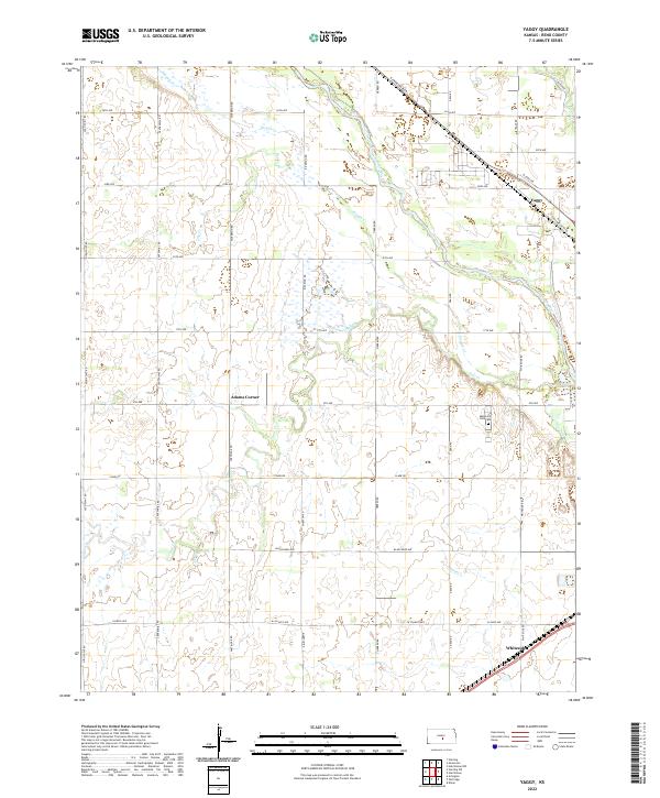 US Topo 7.5-minute map for Yaggy KS