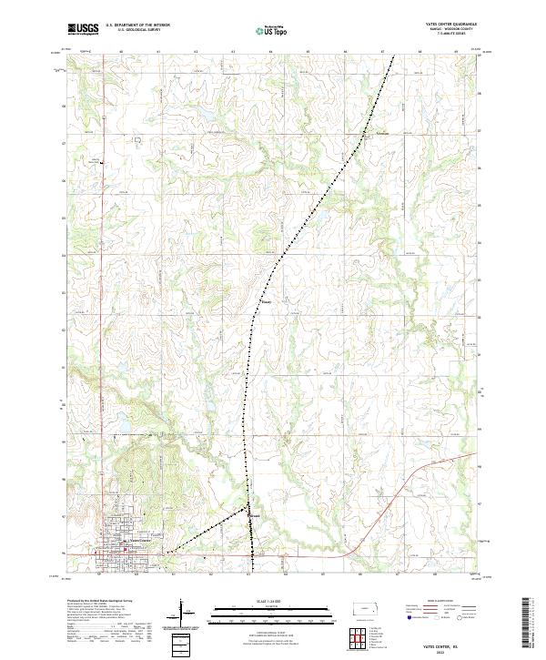 US Topo 7.5-minute map for Yates Center KS