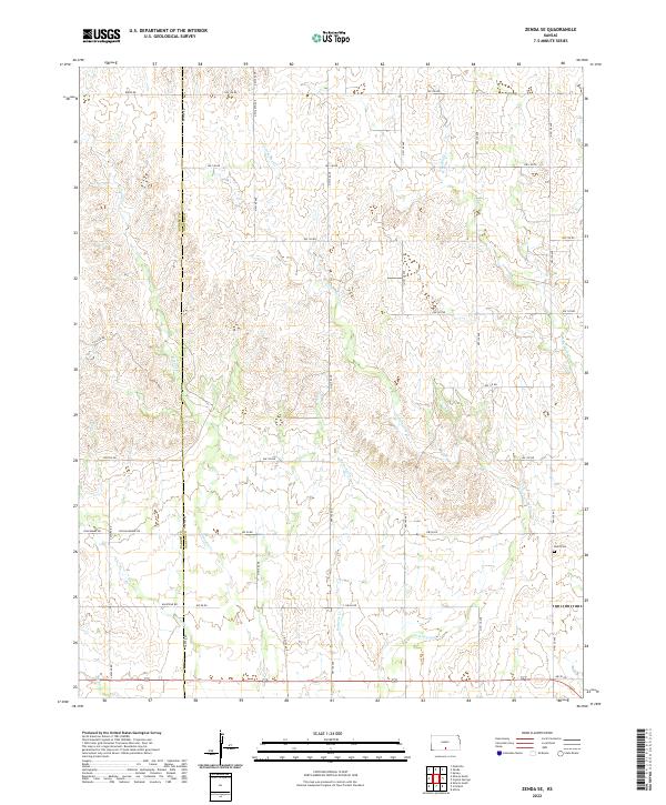 US Topo 7.5-minute map for Zenda SE KS