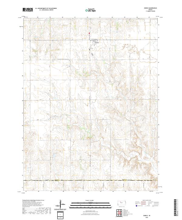 US Topo 7.5-minute map for Zurich KS