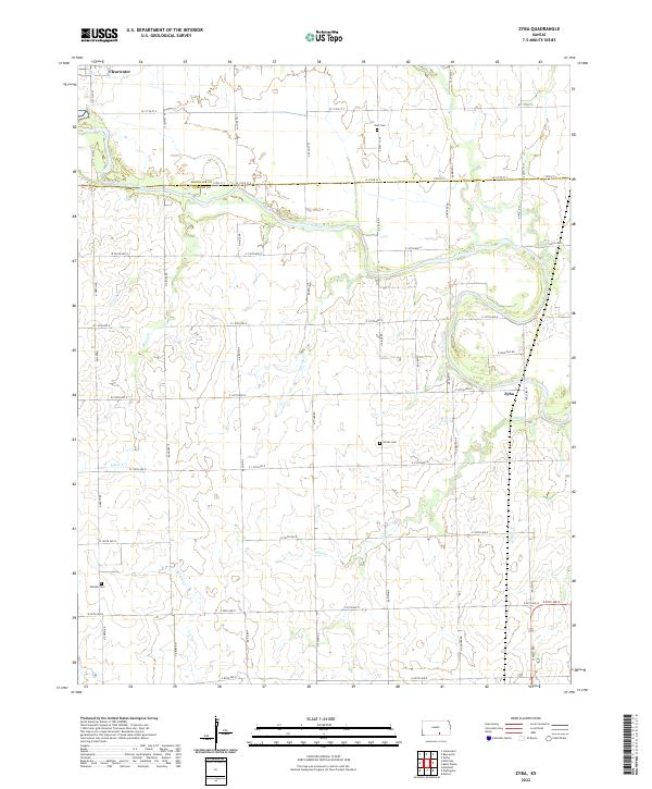 US Topo 7.5-minute map for Zyba KS