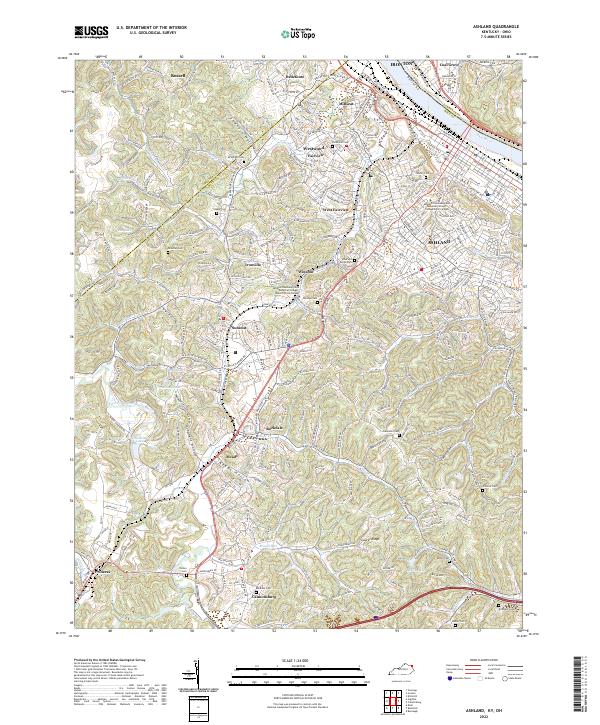 US Topo 7.5-minute map for Ashland KYOH